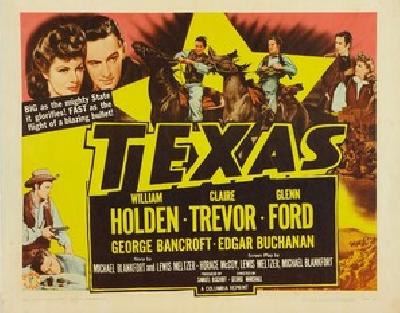 Texas movie posters (1941) wood print