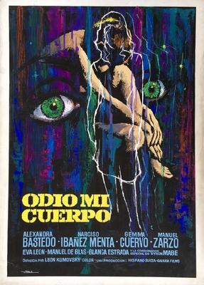 Odio mi cuerpo movie posters (1974) wood print