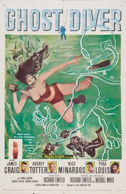 Ghost Diver movie poster (1957) metal framed poster
