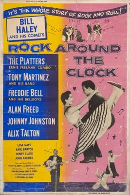 Rock Around the Clock movie poster (1956) wood print