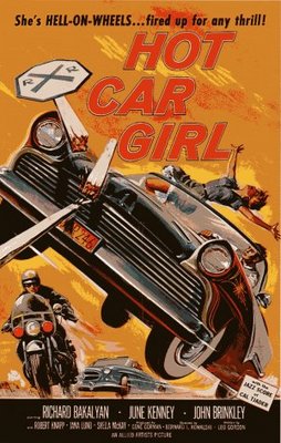 Hot Car Girl movie poster (1958) wooden framed poster