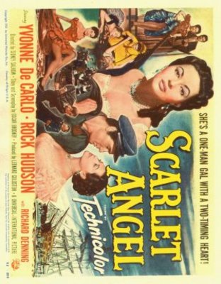 Scarlet Angel movie poster (1952) wood print