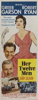 Her Twelve Men movie poster (1954) wooden framed poster