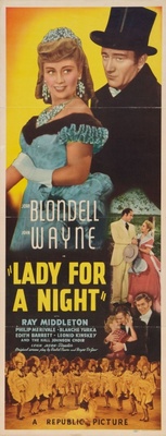 Lady for a Night movie poster (1942) wood print