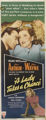 A Lady Takes a Chance movie poster (1943) wood print