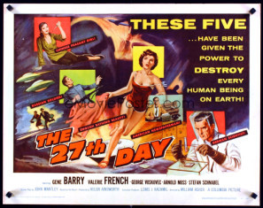 The 27th Day movie poster (1957) metal framed poster