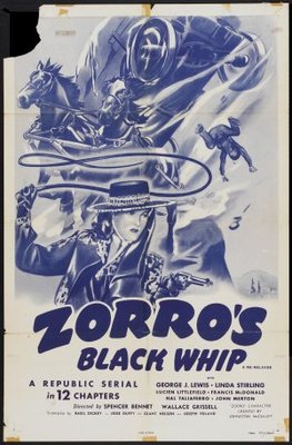 Zorro's Black Whip movie poster (1944) wood print