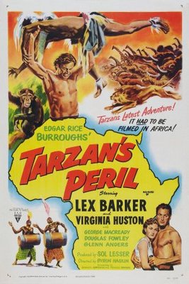 Tarzan's Peril movie poster (1951) wood print