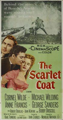 The Scarlet Coat movie poster (1955) wood print