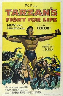 Tarzan's Fight for Life movie poster (1958) metal framed poster