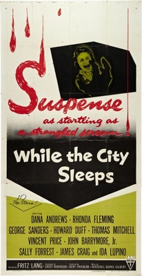 While the City Sleeps movie poster (1956) metal framed poster