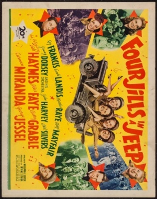 Four Jills in a Jeep movie poster (1944) metal framed poster
