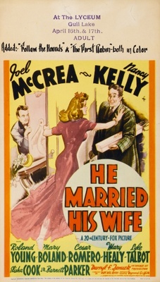 He Married His Wife movie poster (1940) metal framed poster