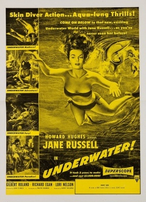 Underwater! movie poster (1955) pillow