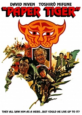 Paper Tiger movie poster (1975) wooden framed poster