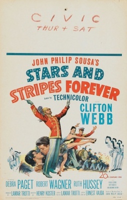 Stars and Stripes Forever movie poster (1952) wood print