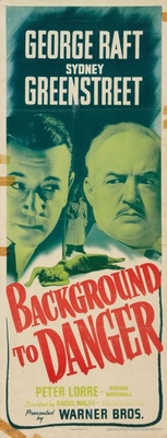 Background to Danger movie poster (1943) metal framed poster