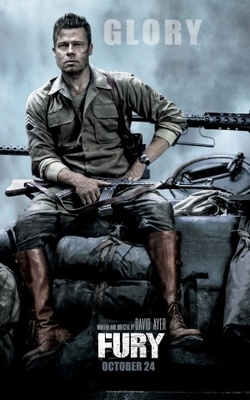 Fury movie poster (2014) wood print