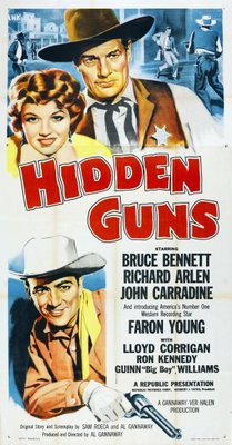 Hidden Guns movie poster (1956) wooden framed poster