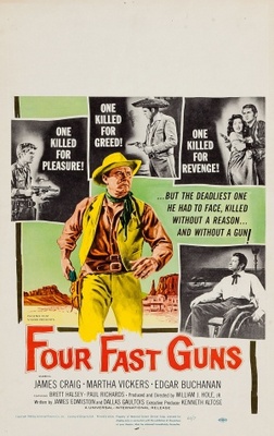 Four Fast Guns movie poster (1960) metal framed poster