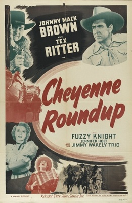 Cheyenne Roundup movie poster (1943) wood print