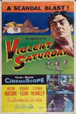 Violent Saturday movie poster (1955) wooden framed poster