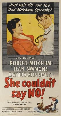 She Couldn't Say No movie poster (1954) wood print