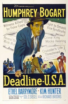 Deadline - U.S.A. movie poster (1952) wooden framed poster