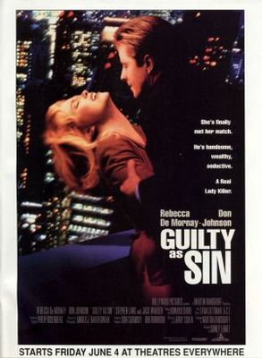 Guilty as Sin movie poster (1993) poster with hanger