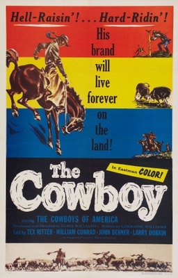 The Cowboy movie poster (1954) metal framed poster