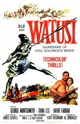 Watusi movie poster (1959) wooden framed poster