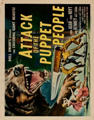 Attack of the Puppet People movie poster (1958) metal framed poster
