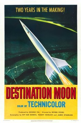 Destination Moon movie poster (1950) wood print