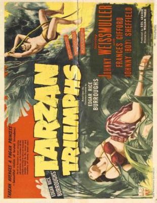 Tarzan Triumphs movie poster (1943) wood print