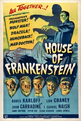 House of Frankenstein movie poster (1944) metal framed poster