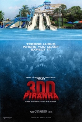 Piranha 3DD movie poster (2011) wooden framed poster