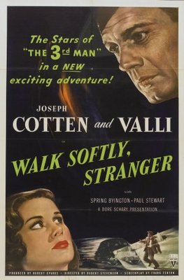 Walk Softly, Stranger movie poster (1950) wooden framed poster