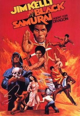 Black Samurai movie poster (1977) wood print