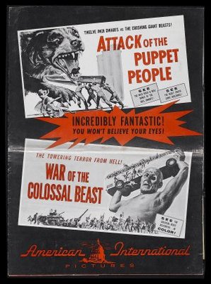 Attack of the Puppet People movie poster (1958) wood print