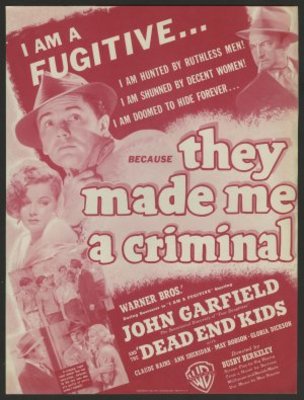 They Made Me a Criminal movie poster (1939) wooden framed poster