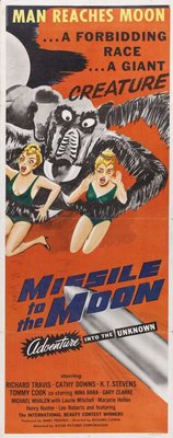 Missile to the Moon movie poster (1958) wood print