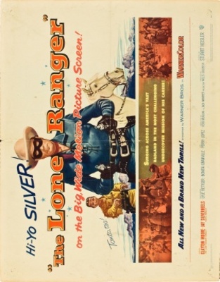 The Lone Ranger movie poster (1956) wood print