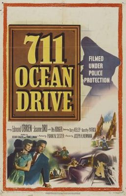 711 Ocean Drive movie poster (1950) wood print