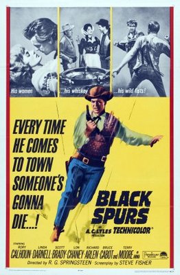 Black Spurs movie poster (1965) wood print