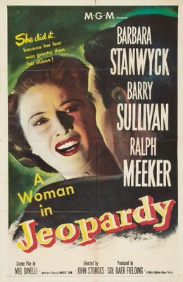Jeopardy movie poster (1953) poster with hanger