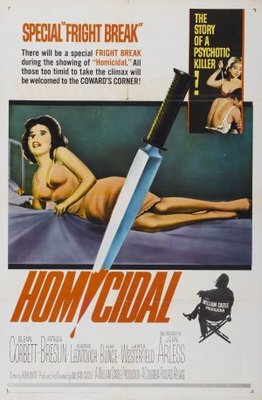 Homicidal movie poster (1961) metal framed poster