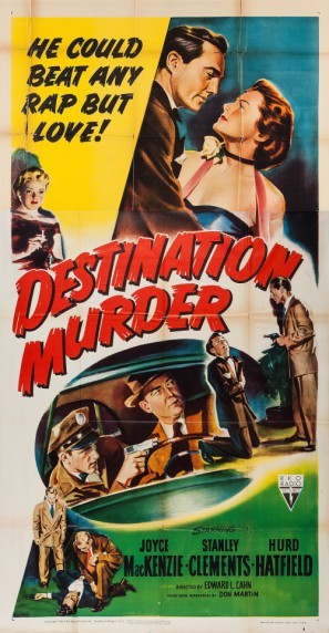 Destination Murder movie poster (1950) wood print