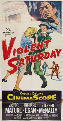 Violent Saturday movie poster (1955) pillow