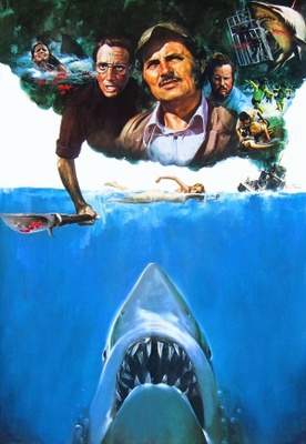Jaws movie poster (1975) poster with hanger