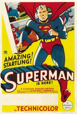 Superman movie poster (1941) wood print